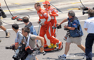 Michael Schumacher and Felipe Massa USA F1 GP 2005